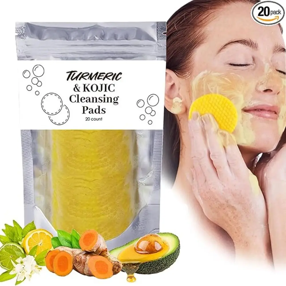 Helps Balance Skin Oil Kojic Acid Turmeric Cleansing Pads Enriched Vitamin C Cleans Deep Natural Turmeric Face Cleansing Pads