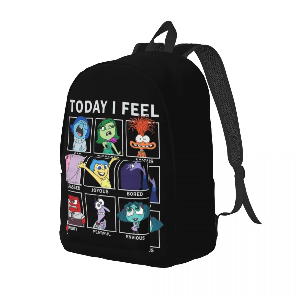 Inside Out Today I Feel Backpack for Kindergarten Primary School Student Humor Cartoon Bookbag Boy Girl Kids Daypack Hiking