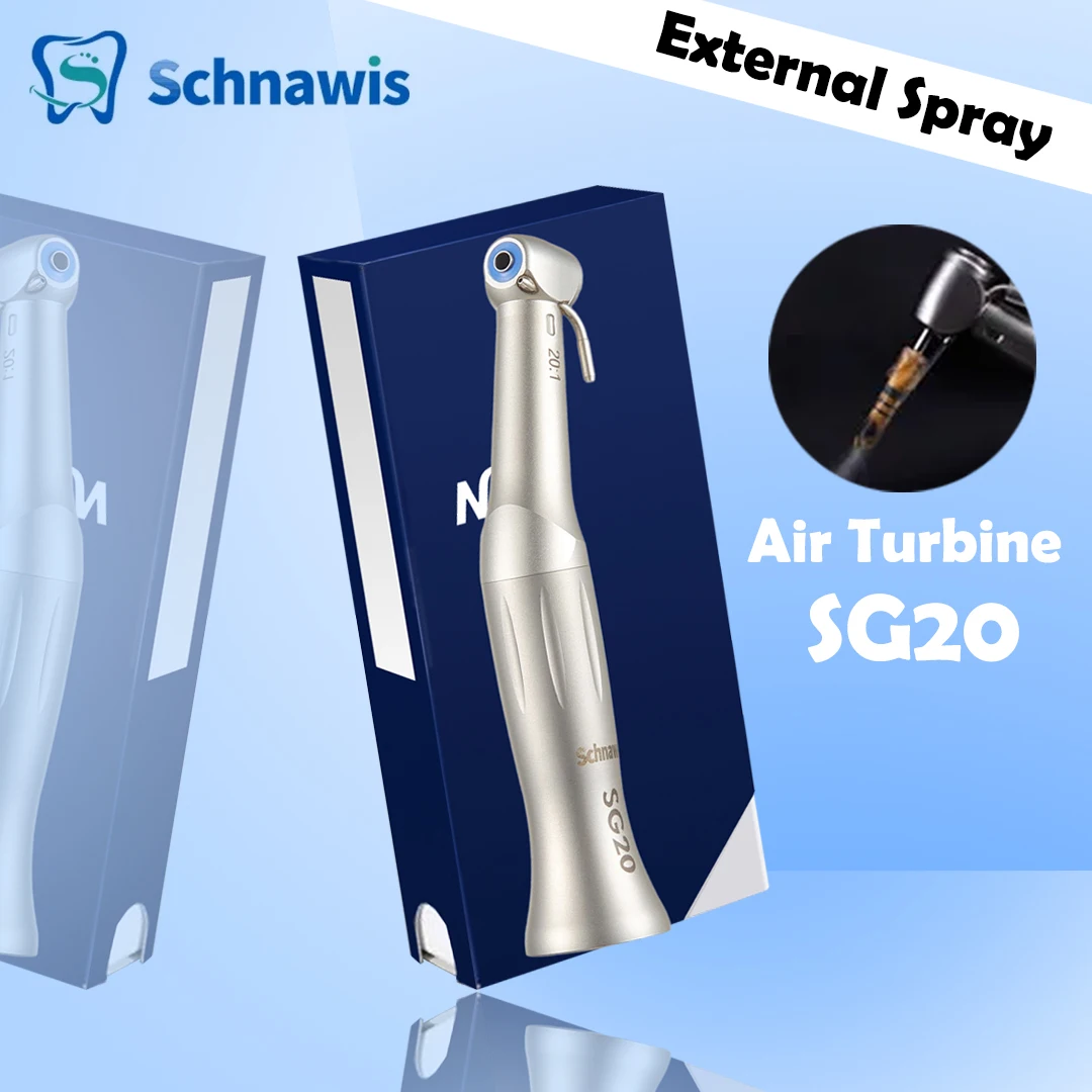 SG20 contraangulo Dental Low Speed Handpiece 20:1 Reduction Implant Surgery Contra Angle Handpiece Air Turbine