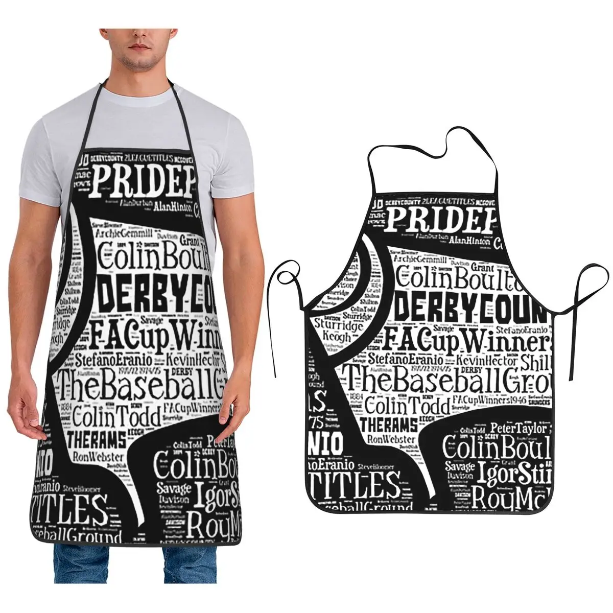 

Фартук Derby County Club для шеф-повара, кулинарии, кухни, нагрудник без рукавов, кухонный фартук для уборки для женщин и мужчин, живопись