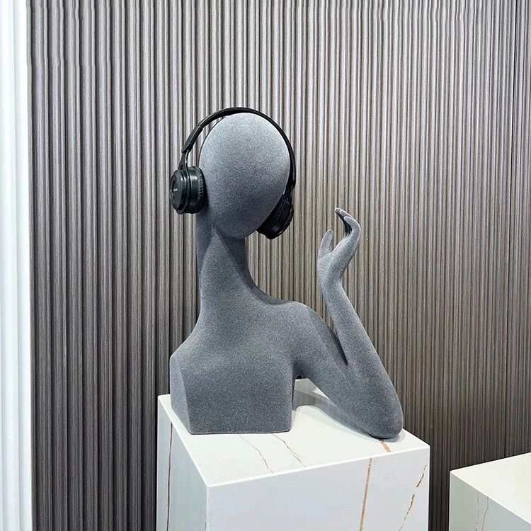 Modern Luxury Abstract Character Wearing Headphones Long Neck Avatar Hat Holder Table Decoration And Accessories Action Figure