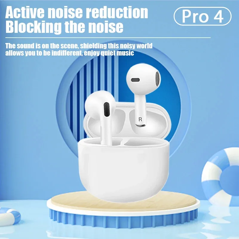 Pro4 TWS Wireless Headphones with Mic 9D Stereo Hifi Earbuds Fone Bluetooth Earphones Sport Running Earpiece for iPhone Xiaomi