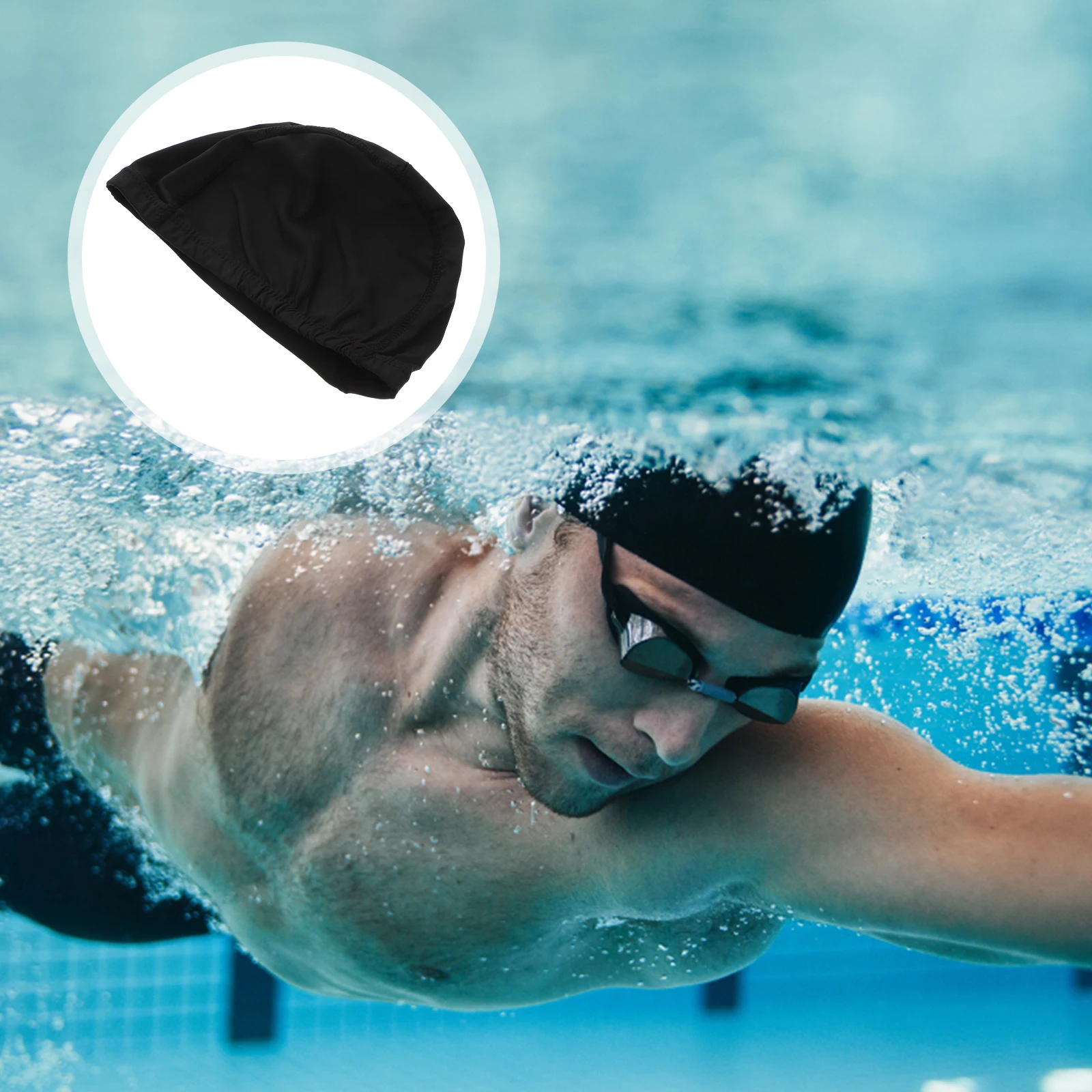 

2 Pcs Caps Lightweight Polyester Waterproof Hat Flexible Pool Swim Hats Durable Skin Friendly Swimming Pool Hats