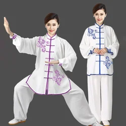 Tai Chi Clothing Chinese Kung Fu Uniform Adults Long Sleeve Embroidery Chinese Morning Exercise Costumes for Men and Women