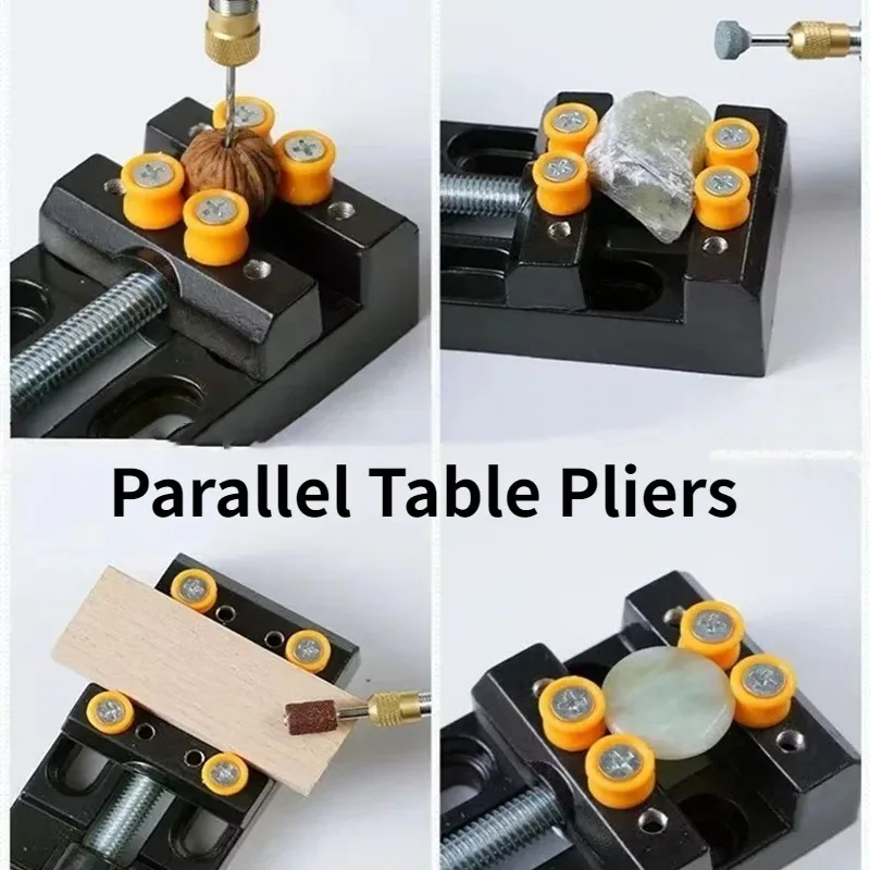 Mini Universal Flat Clamp for Watch Repair Sculpture Craftsmanship Jewelry DIY Carving Tools with Parallel Table Pliers