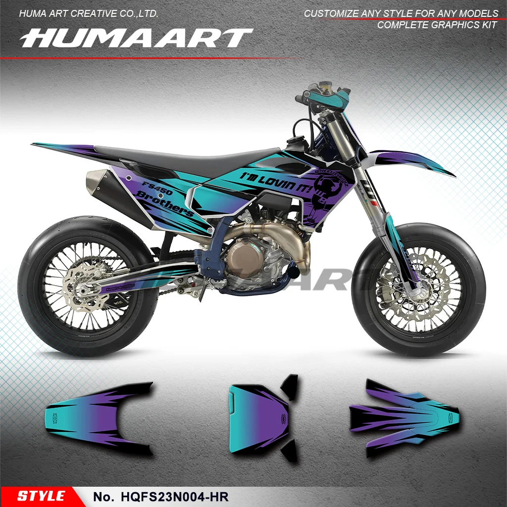 

HUMAART индивидуальные мотоциклетные наклейки, комплект виниловых наклеек для Husqvarna FS 450 FS450 2023 2024, украшение, HQFS23N004-HR