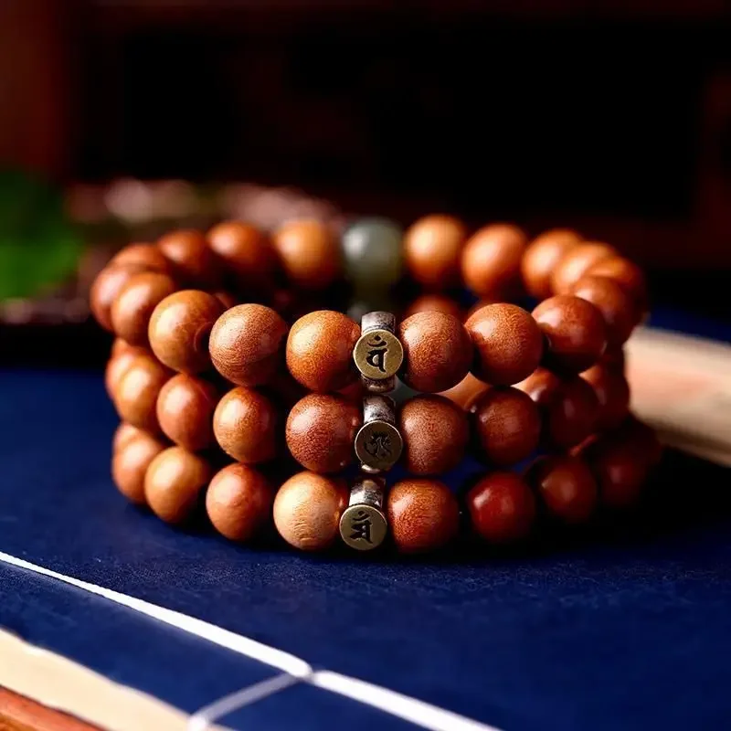 Peach Wooden Bracelet Attract Wealth Amulet Dragon Twelve Zodiac Natal Buddha Hand String Unisex Beads for Men and Women's Gifts