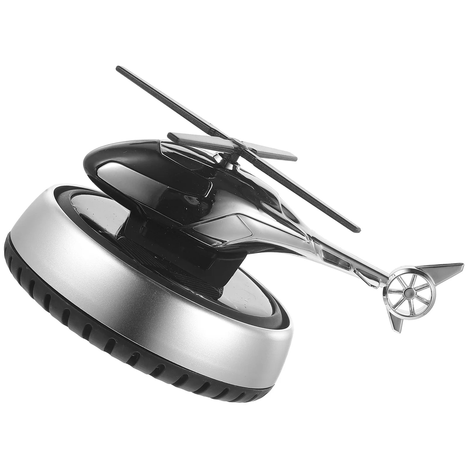 

Solar Helicopter Aroma Diffuser Silver Dashboard Decor Interior Accessory Continuous Rotation Propeller Aromatherapy nament Car