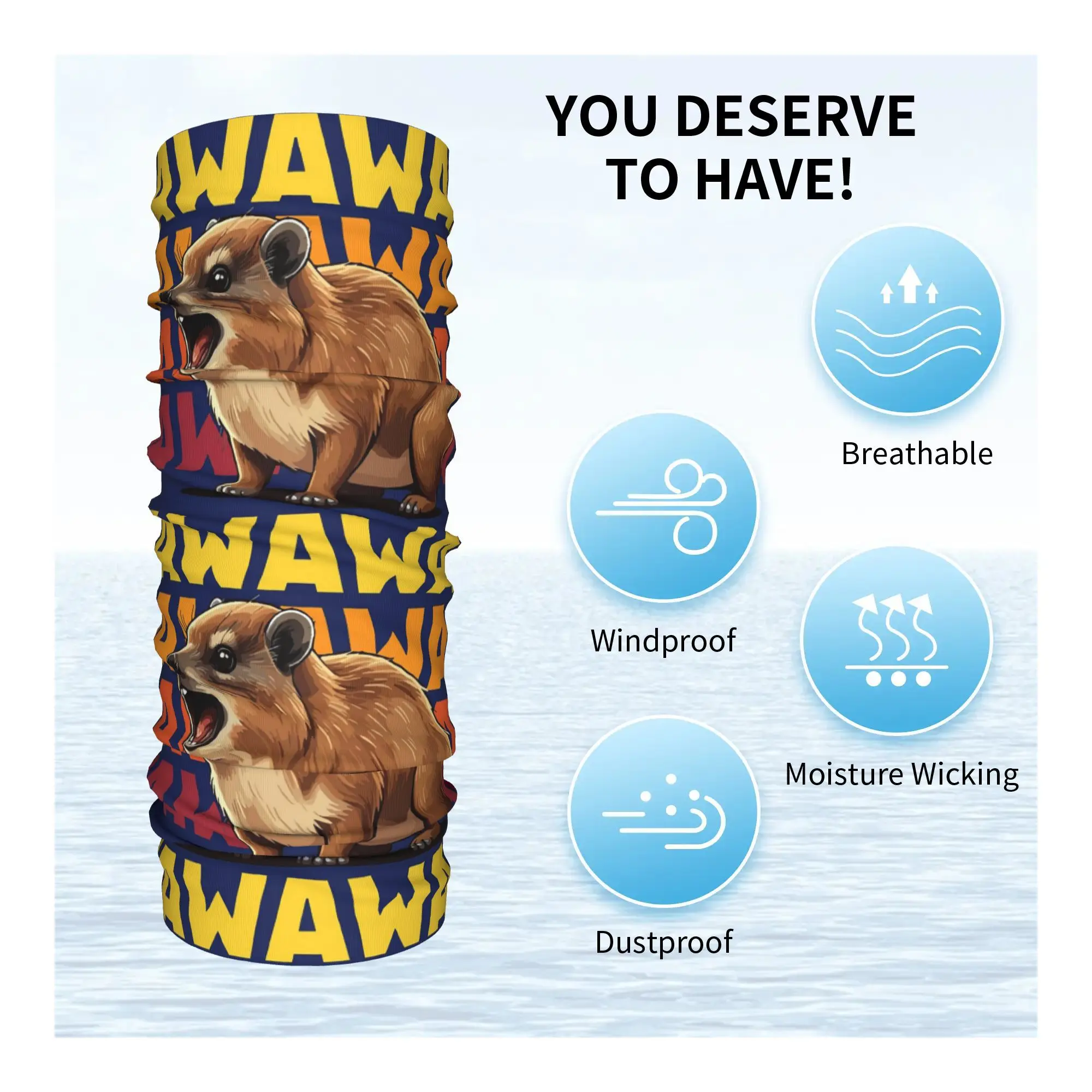 روك هيراكس عاشق Awawa جرذ الأرض داسي باندانا الرقبة الجراب قناع مطبوع وشاح دافئ الدراجات وشاح ركوب للرجال والنساء قابل للغسل