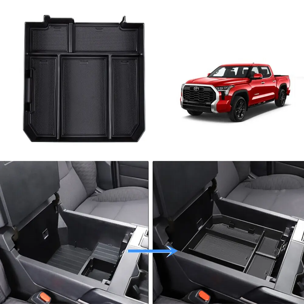 Boîte d'accoudoir de Console centrale, organisateur de rangement, porte-plateau de pièces de monnaie, accessoires de voiture pour Toyota Tundra 2022 – 2024 Sequoia 2023-2024