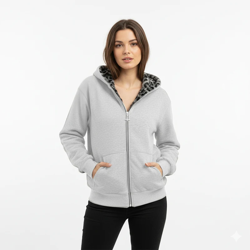 Vintage Leopard Print Hoodie Y2K Super Zipper Jacket Women's Punk Rock Coat Harajuku Street Gothic Trash Aesthetic Sweater