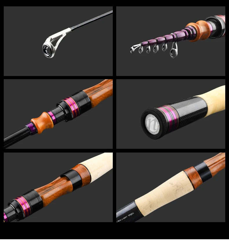PURELURE NEUE Teleskopstange 1,86 m 2,10 m ML Power BFS 7ft Reisestange Forelle Spinning Casting Solid Tip Carbon Kleiner Köder Barschstange – Detail 21
