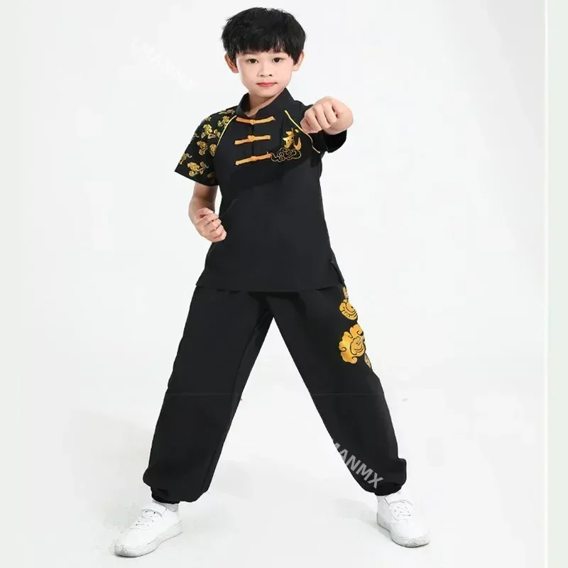 Bambini cinesi tradizionali Wushu Kung Fu abbigliamento Set bambini Performance sul palco arti marziali uniforme Tai Chi Costume uniforme