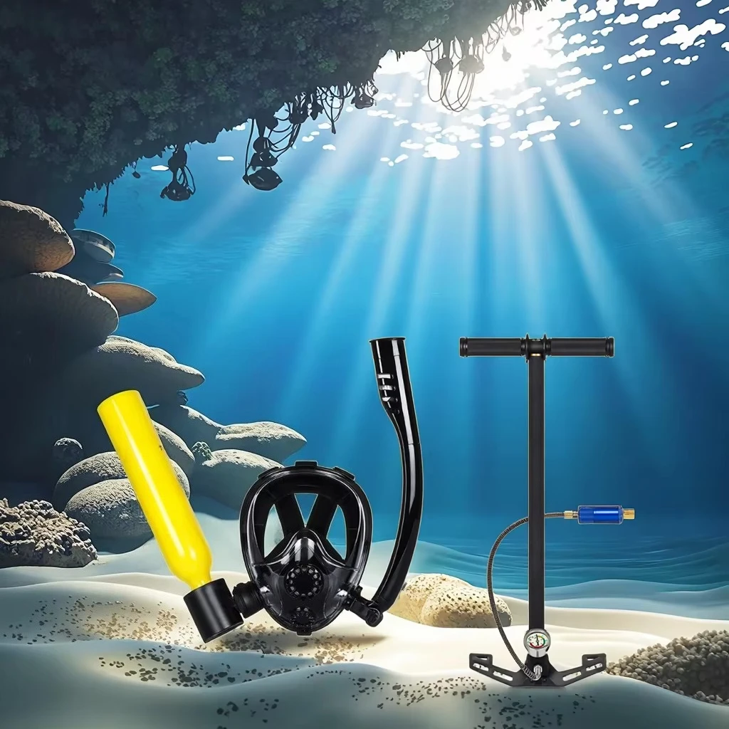 

Suitable for X3000Plus High Pressure Respirator Steel Inflator with Diving Mask Snorkel for Diving Oxygen Use