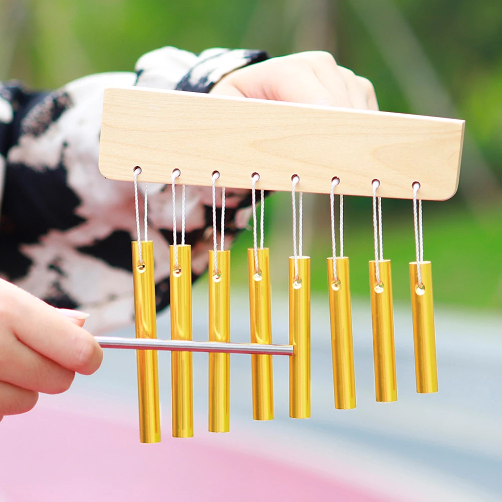 

1Set Solid Aluminum Tube 8-Tone Percussion Instrument Kids Monophonic Wind Chime Music Teaching Aid Hand Eye Coordination