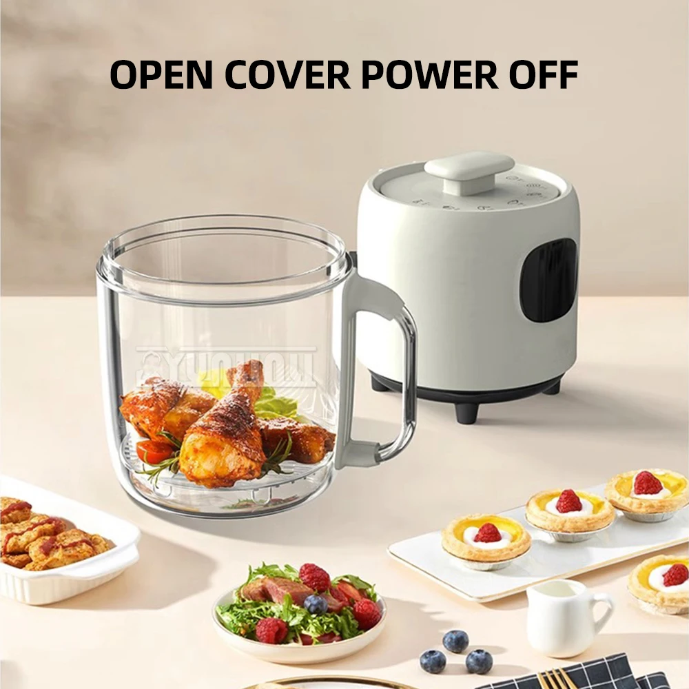 2L Mini Portable Air Fryer Household Visual Elektirikli Fritöz Automatic Glass Freidora De Aceite