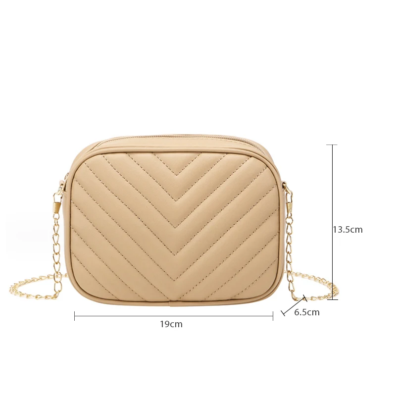 Women Bags Mini Chevron Chain Crossbody Bag Casual Shoulder Bag,Square Zipper Bag Handbags For Women 2023 New