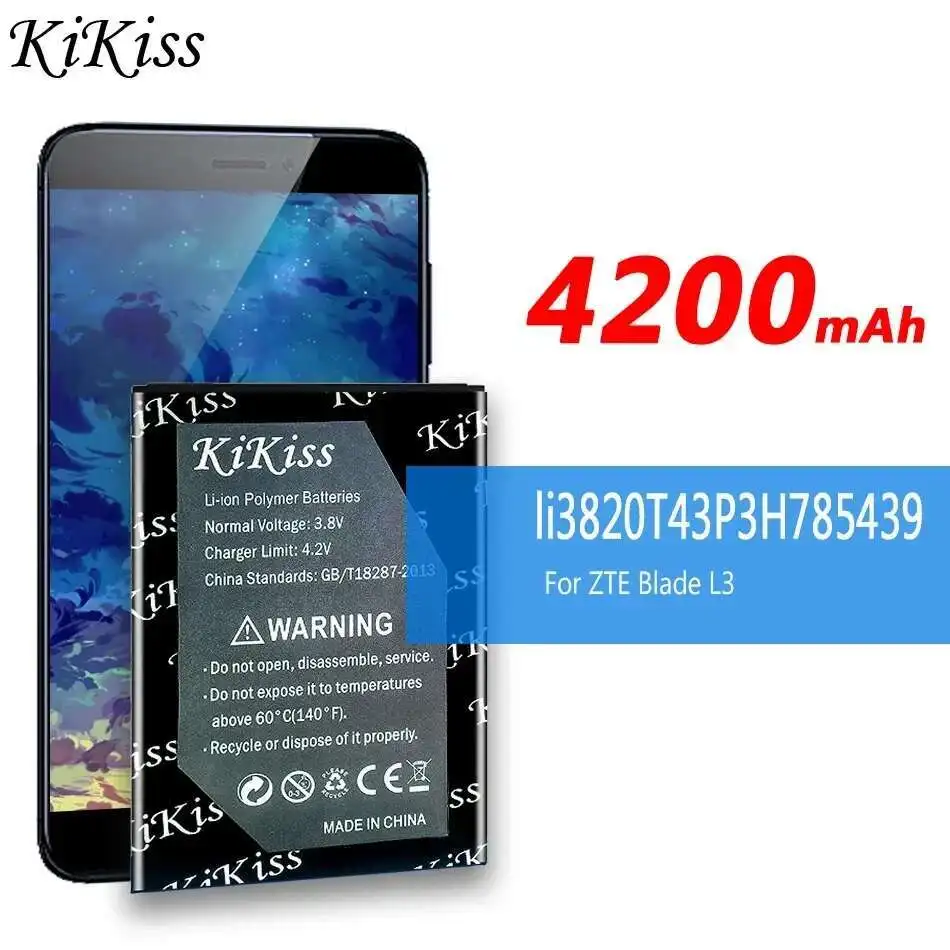 

For Zte Blade L3 Mobile Phone Battery High Capacity 4200mAh li3820T43P3H785439