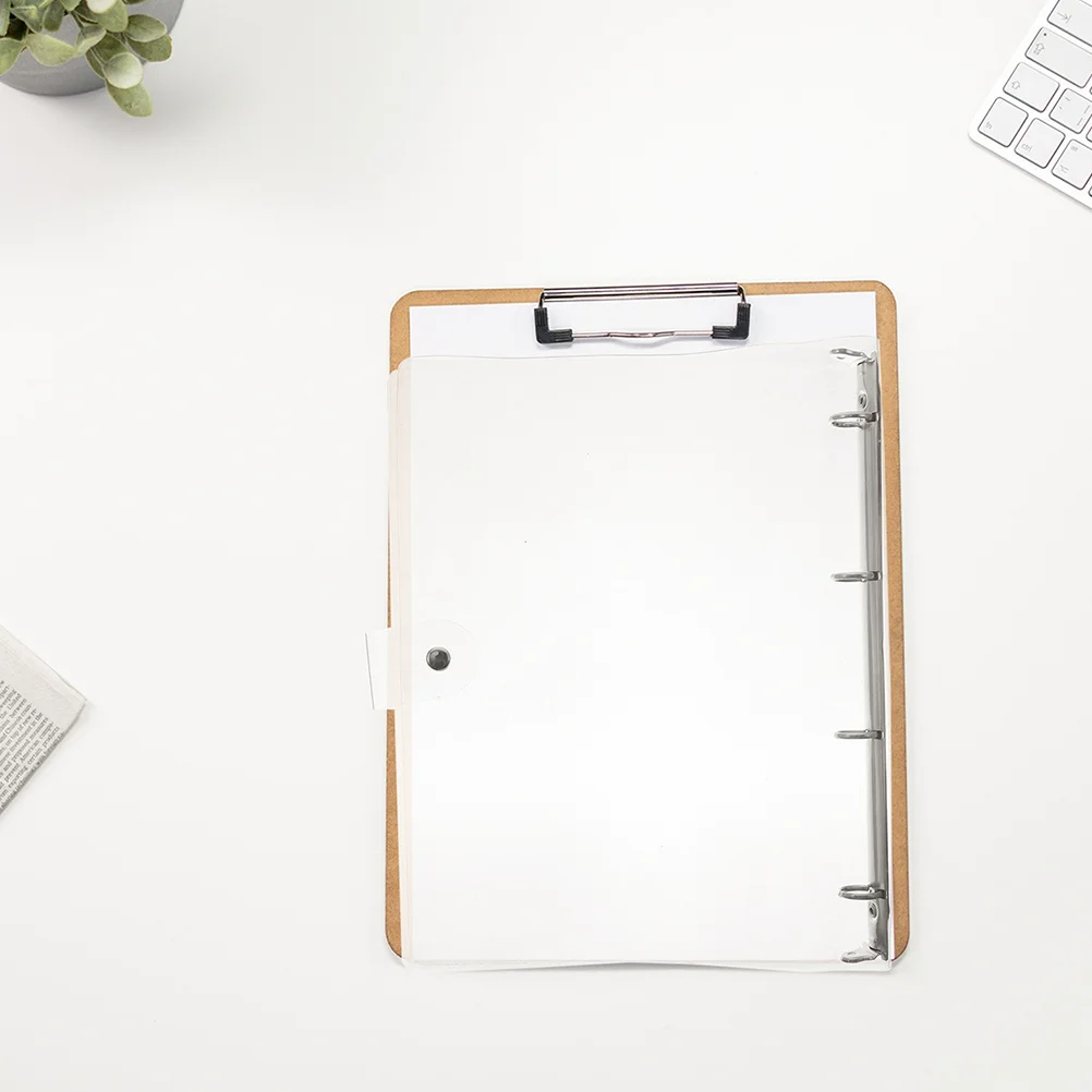 

2Pcs Transparent Notebook Covers Plastic A4 Binder Shells Loose Leaf Notepad Case Office School Binder