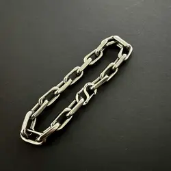 New 8mm Pure Titanium Chain Bracelet for Men's Flat O-Chain Anti Allergy Non Welding Hip Hop Trendy and Easy To Match Bracelets