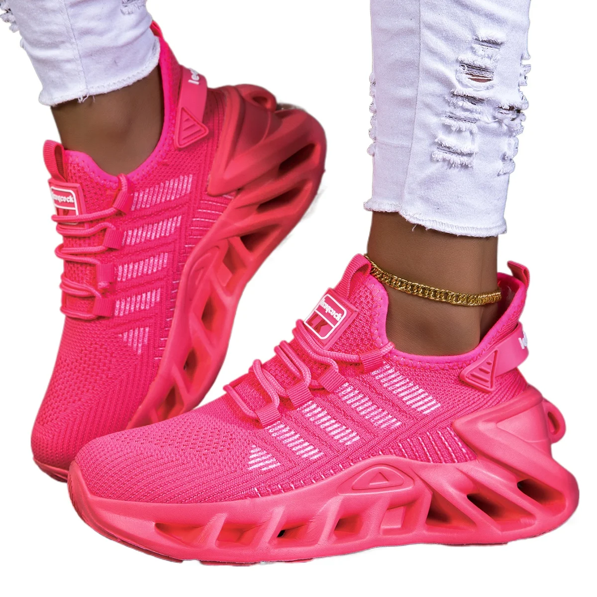 YRZL unisexe chaussures de course femmes hommes léger maille respirant confortable plat doux chaussures de Tennis été à lacets baskets femme