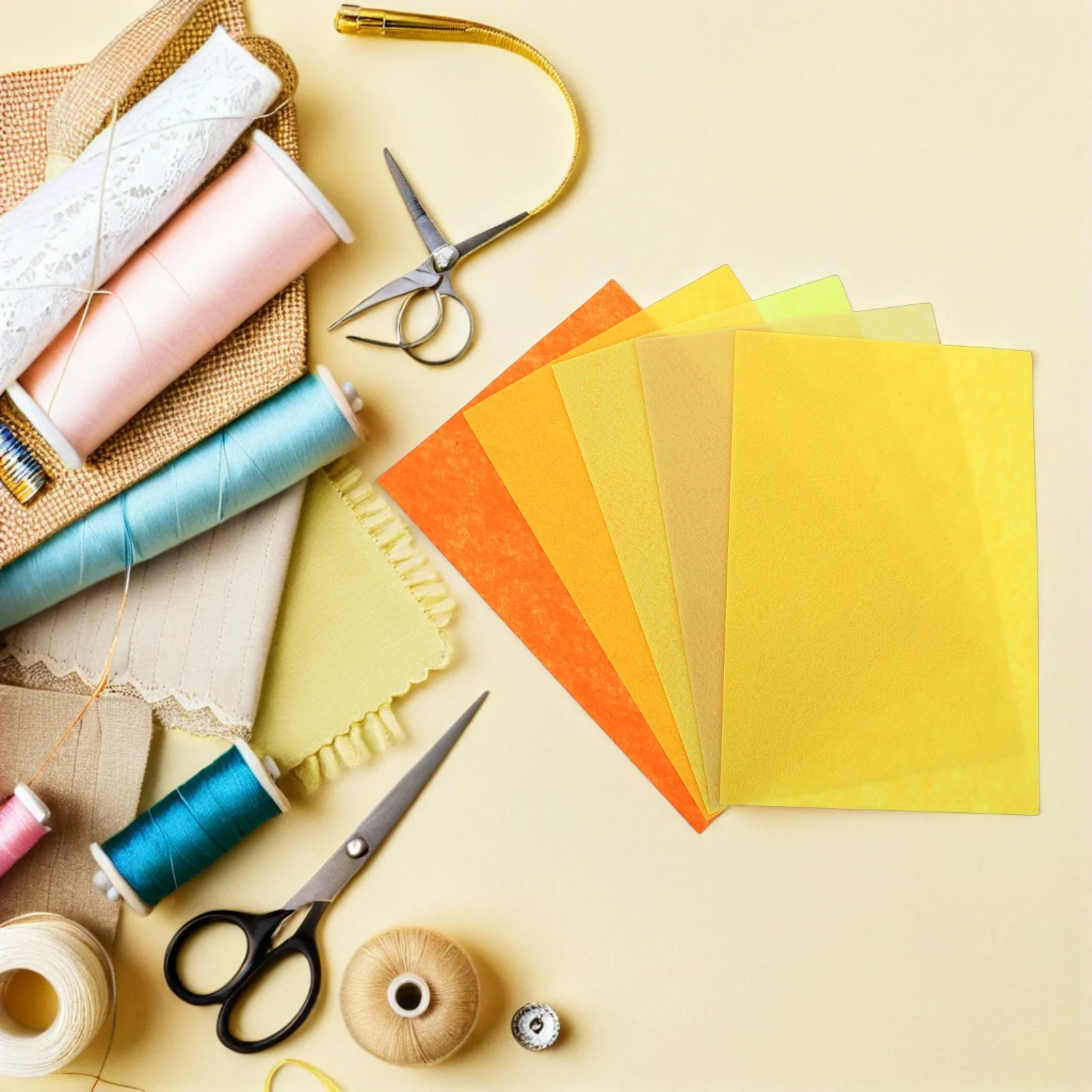 

30Pcs Felt Fabric Sheets Soft Orange Yellow Nonwoven Craft Felt for DIY Patchwork Sewing Quilting Home Decor Crafting Material