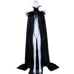 Feather Long Cloak Cosplay Costumes Feather Cape Halloween Masque Party Stage Show Feather Collar Cape for Men Women Fancy Dress