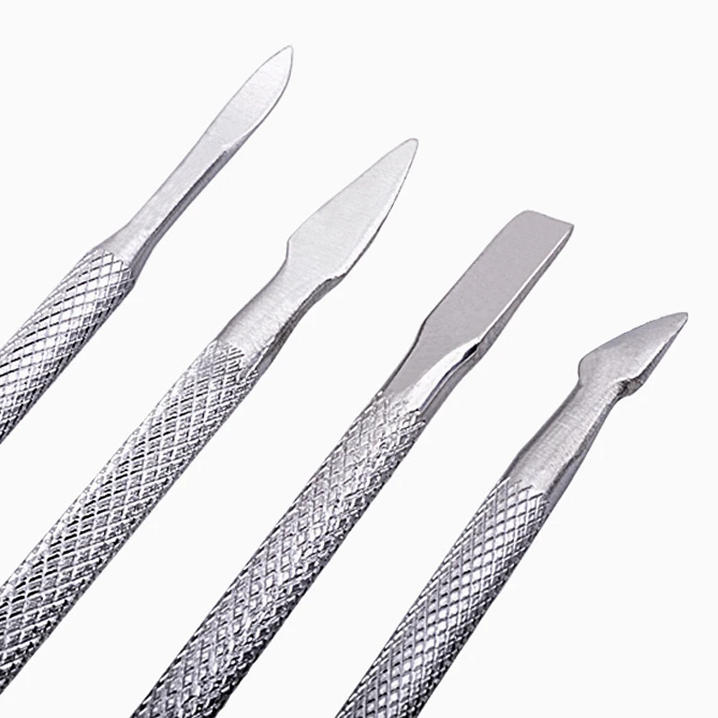 

4 Pcs/Set steel Double-ended Cuticle Pusher Dead Skin Remover Manicure cleaner Care nails art tool All for manicure set