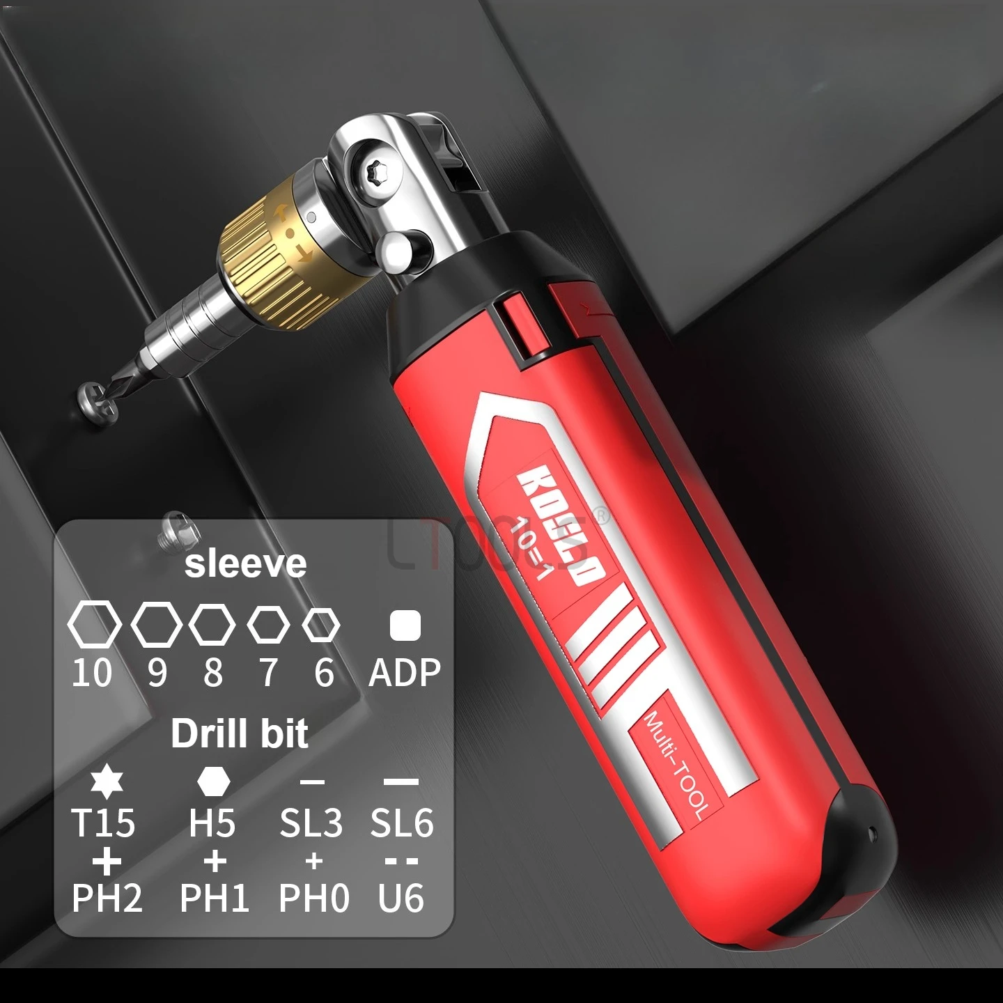 

14/10 in 1 Bidirectional Ratchet Screwdriver Set Alloy Steel Magnetic Drill Bit Multi Angle Adjustable Directional Ratchet Tools