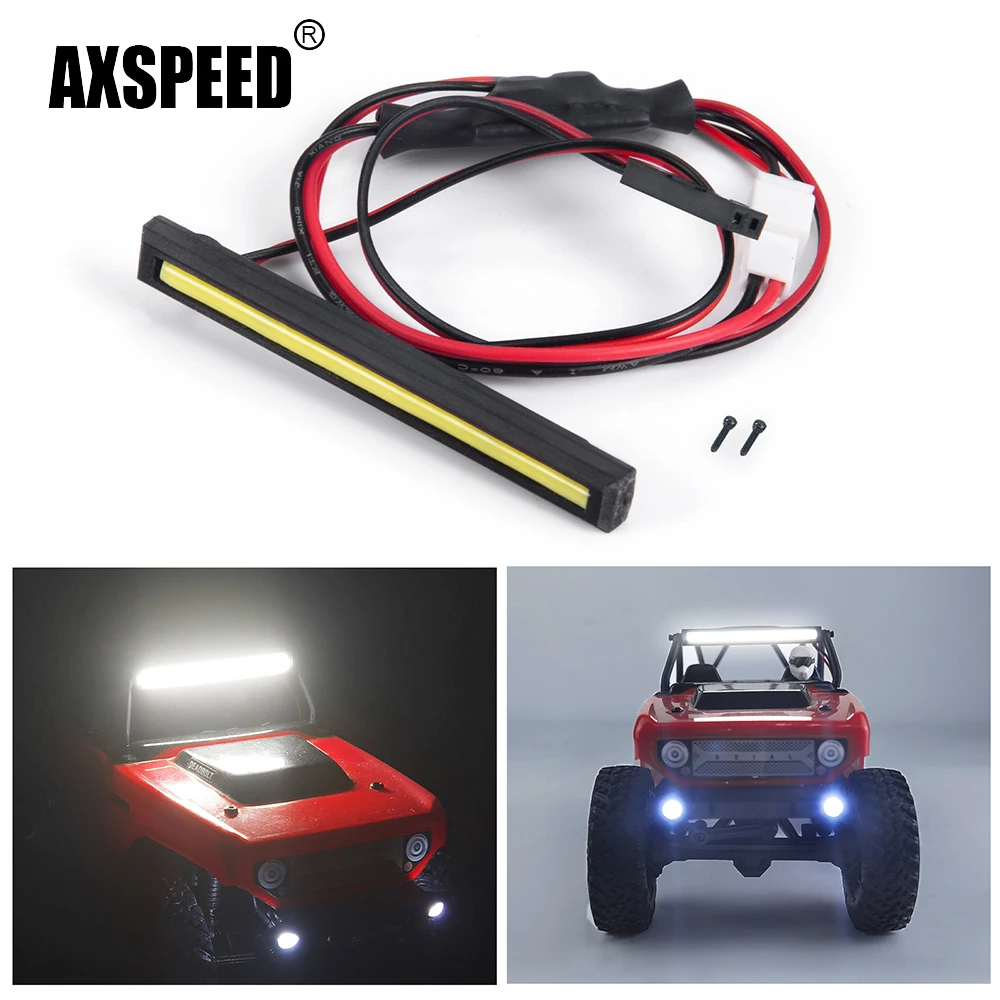 AXSPEED-지붕 랙 스포트라이트 Led 조명 램프, 액시얼 SCX24 AXI90081 데드볼트 1/24 RC 크롤러 자동차 트럭 모델 액세서리 부품