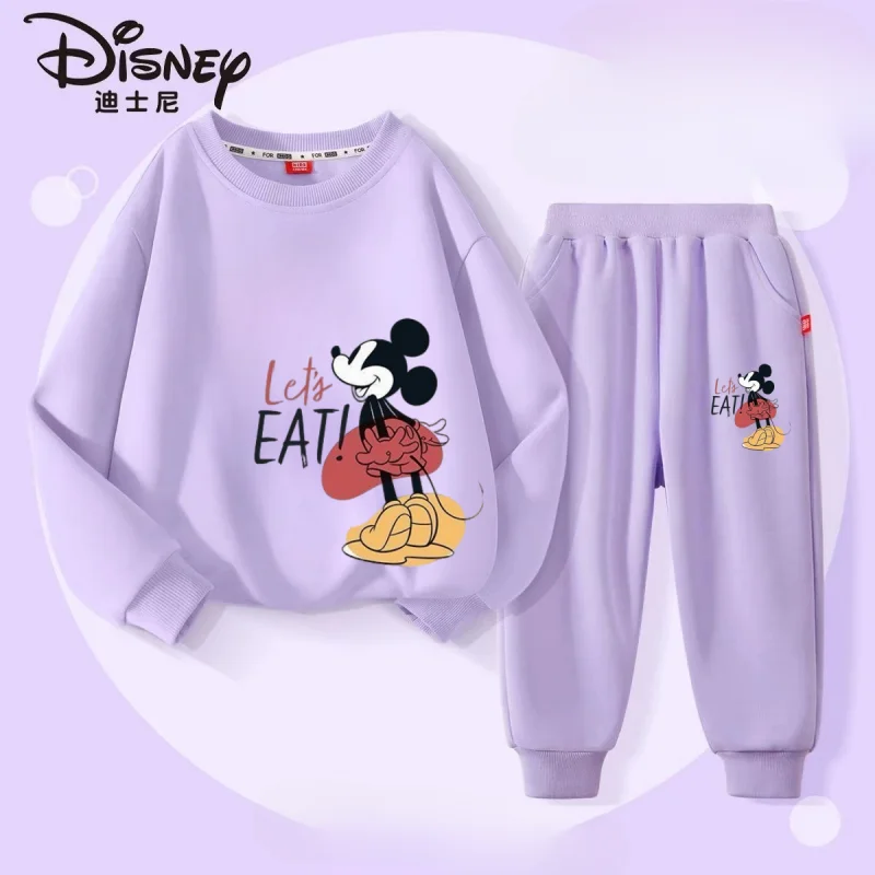 

Autumn Baby Girl Boy Clothes Set Children Disney Minnie Printing Sweatshirt Top and Pants Bottom 2Pcs Suit Kid Cotton Tracksuit
