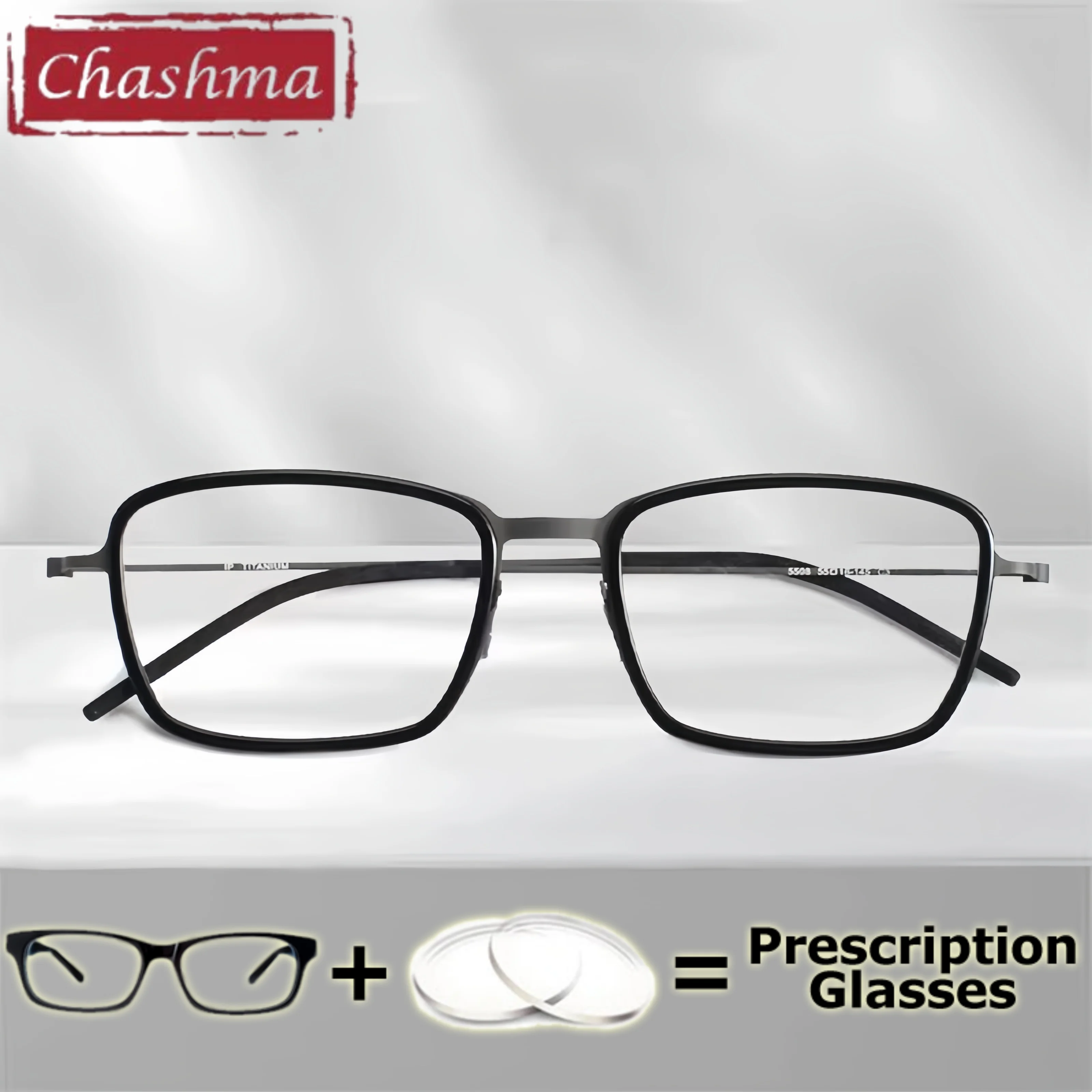 Chashma Prescription Glasses Men Myopia Eyeglasses Frames Luxury Ultra Light Screwless Optical Multifocal Eyewear Recipe Lenses