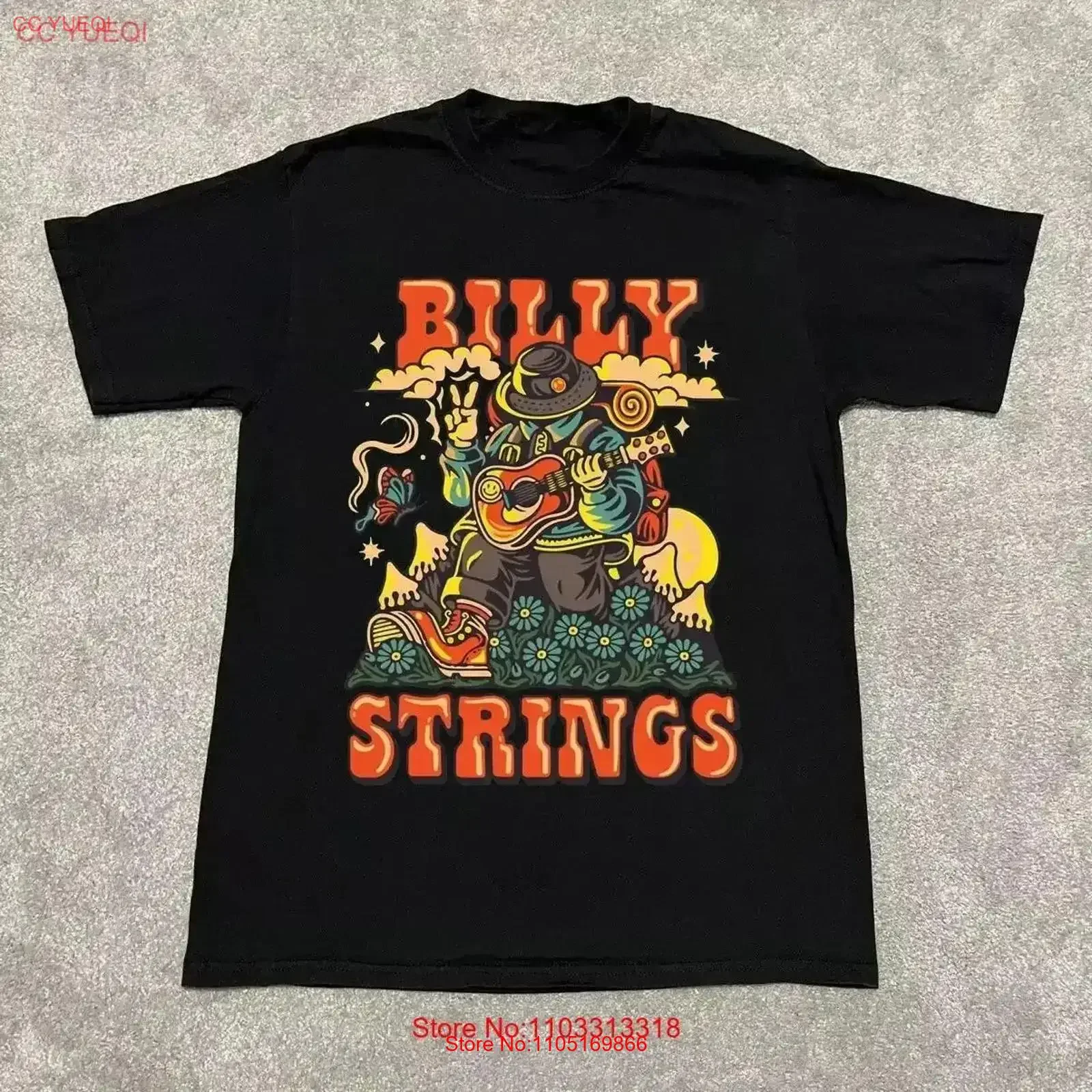 Billy Strings FALL WINTER 2021 Black Cotton T Shirt Full Size S 5XL vintage Washed Casual designer clothes graphic Comfortable