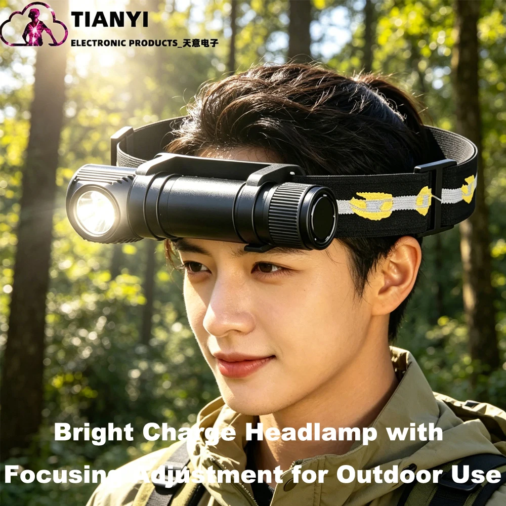 Headlamp with Aluminum Alloy Headband, L2 High Brightness Outdoor Lighting, Corner Light for Low-Light Work, Waterproof for Camp