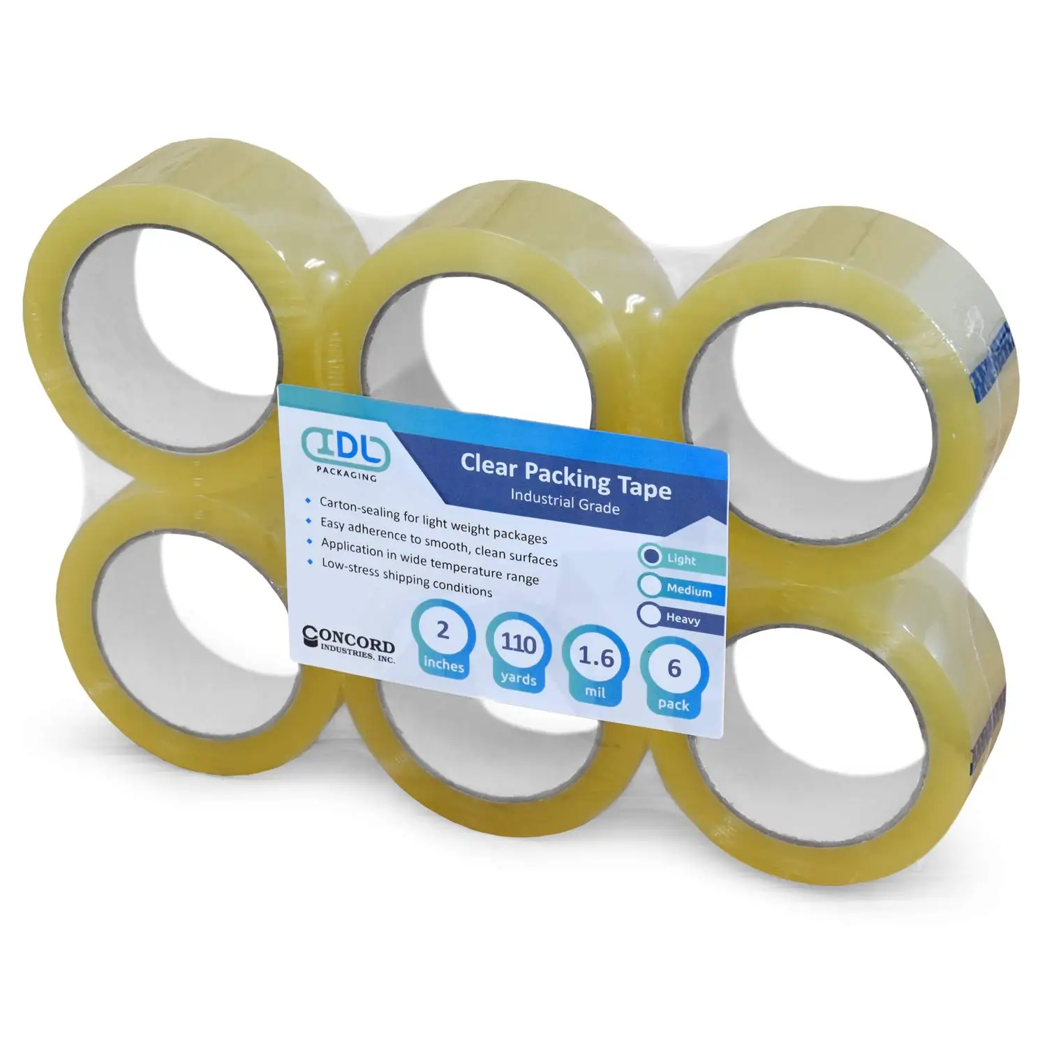 

Concord Packing Tape - 2" x 1.6 mil x 110 Yards, Clear (Pack of 36) - for Storage, Office, Moving and Shipping, ent Ca