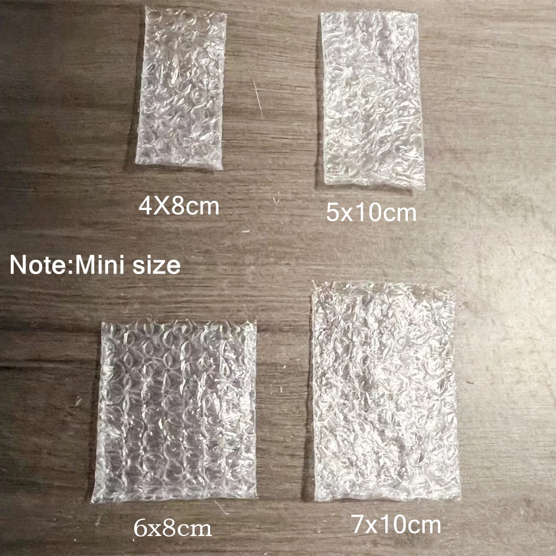 100Pcs/pack Small Transparent Bubble Packing Bags PE Plastic Wrap Envelope Small Items Product Shockproof Protective Bag image 6