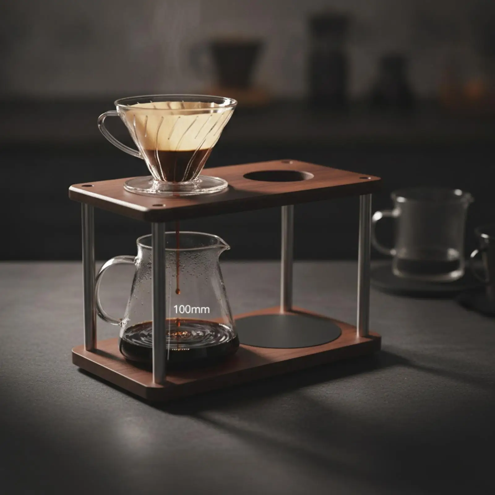 Coffee Brewing Stand Two Level Coffee Storage Rack Mug Display Coffee Cups Holder for Countertop Coffee Setup
