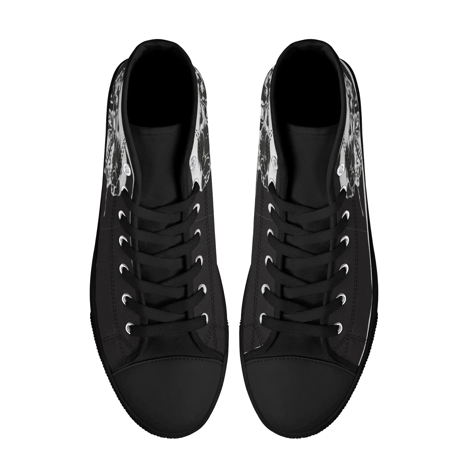 "Skull Rose" classic high-top canvas shoes vulcanized shoes men's high-necked casual shoes Men's sneakers Girl's sneakers view 6
