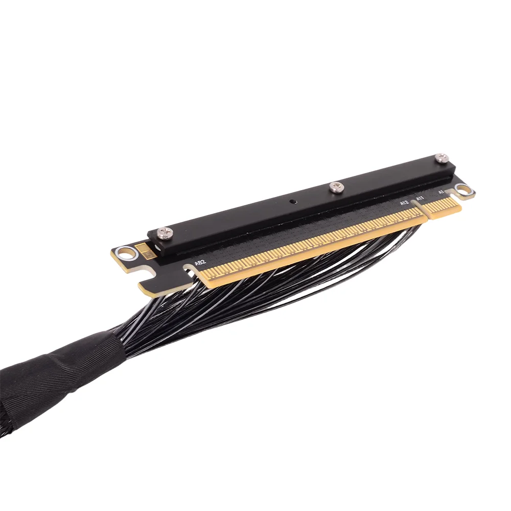 PCI-E 5.0 X16 double câble Riser de carte graphique à flexion latérale inverse Gen5 512Gbps pour serveur de châssis NVIDIA RTX50 AMD RX90xx K33UR