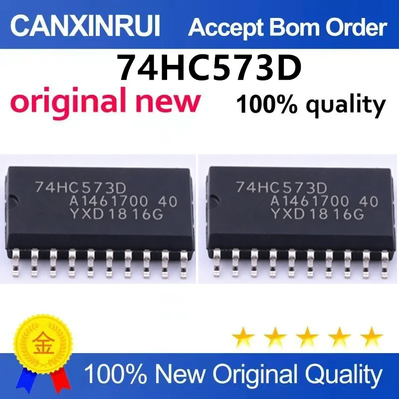 （5pcs-10pcs）Original genuine 74HC573D, 653 SOIC-20 tri state output eight channel D-type transparent latch