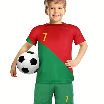 Parent -child Children's sports suit boy girl Portugues Fans shirt Training wear games rugby soccer uniform Men Child Sets Leisu