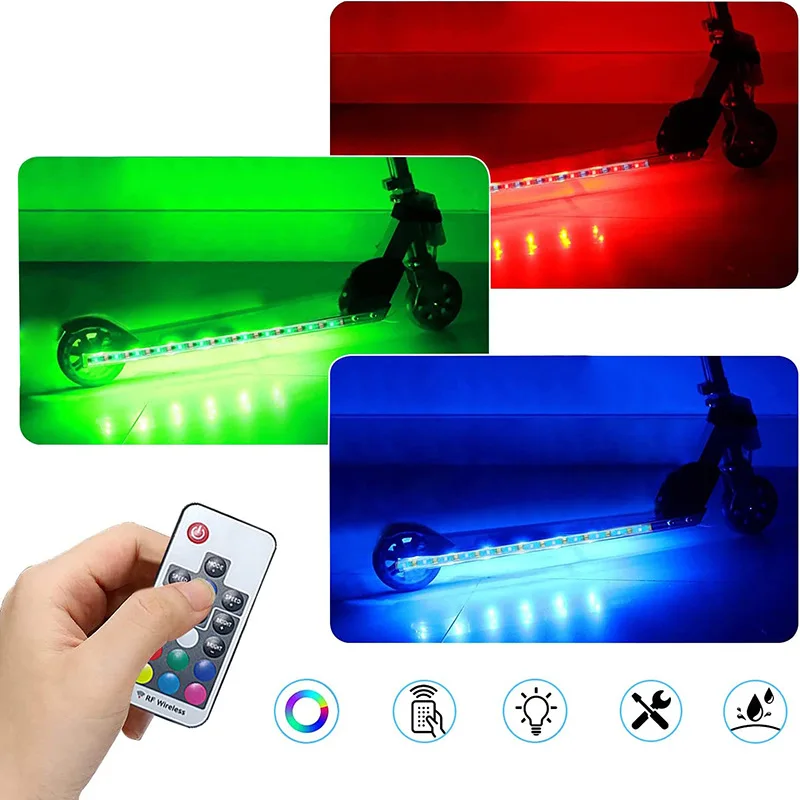 Lampu Strip LED RGB untuk Aksesori Skuter Listrik M365 Lampu Sasis Lampu Warna-warni