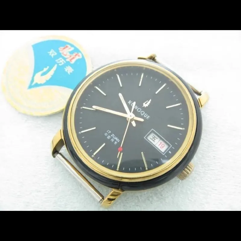 1992 Chinese Kongque Handrolled double calendar circular peacock mechanical men's watch