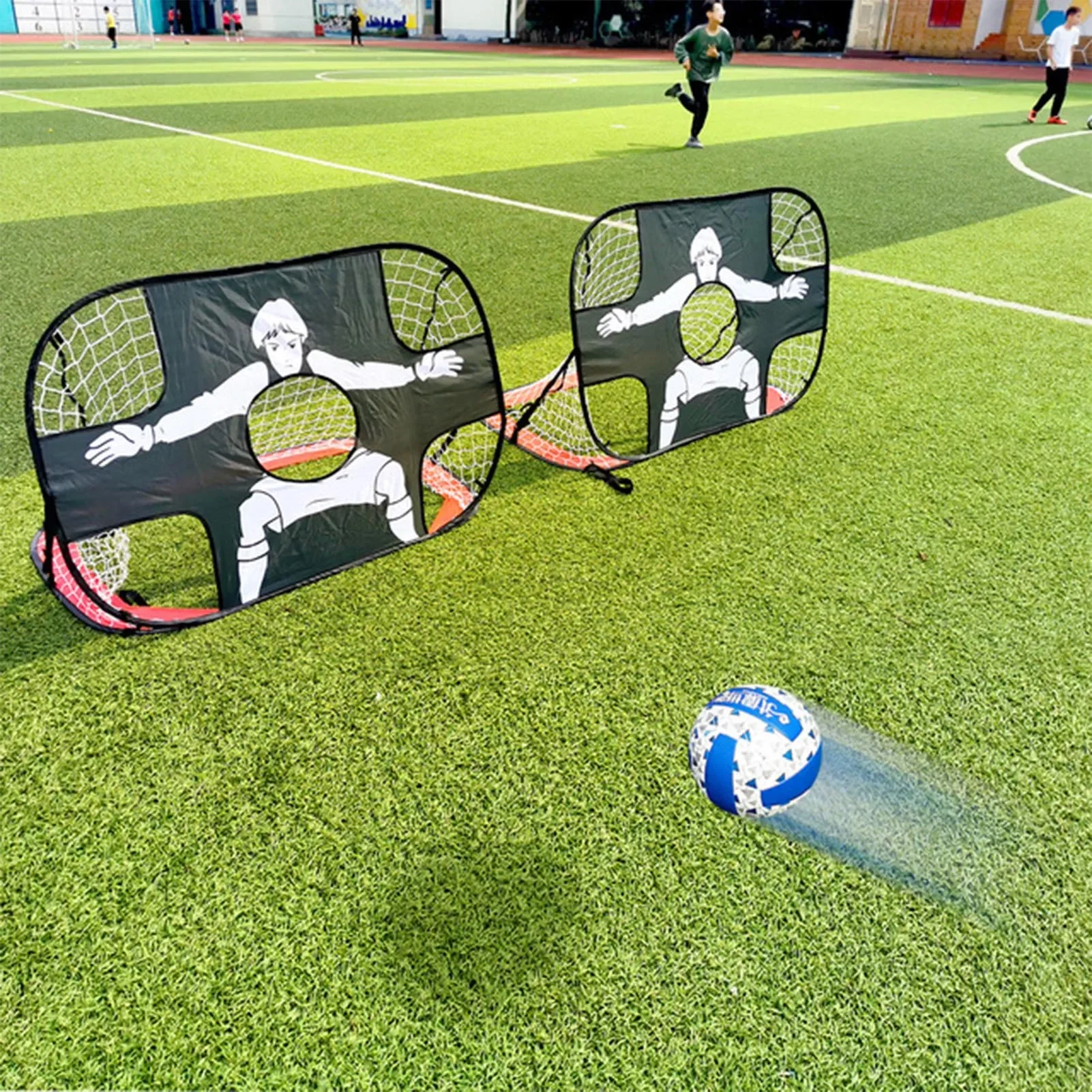 Jogo líquido dobrável do objetivo do futebol com saco de transporte, pop-up, portátil, interno, exterior, prática do tiro, criança, 2 em 1