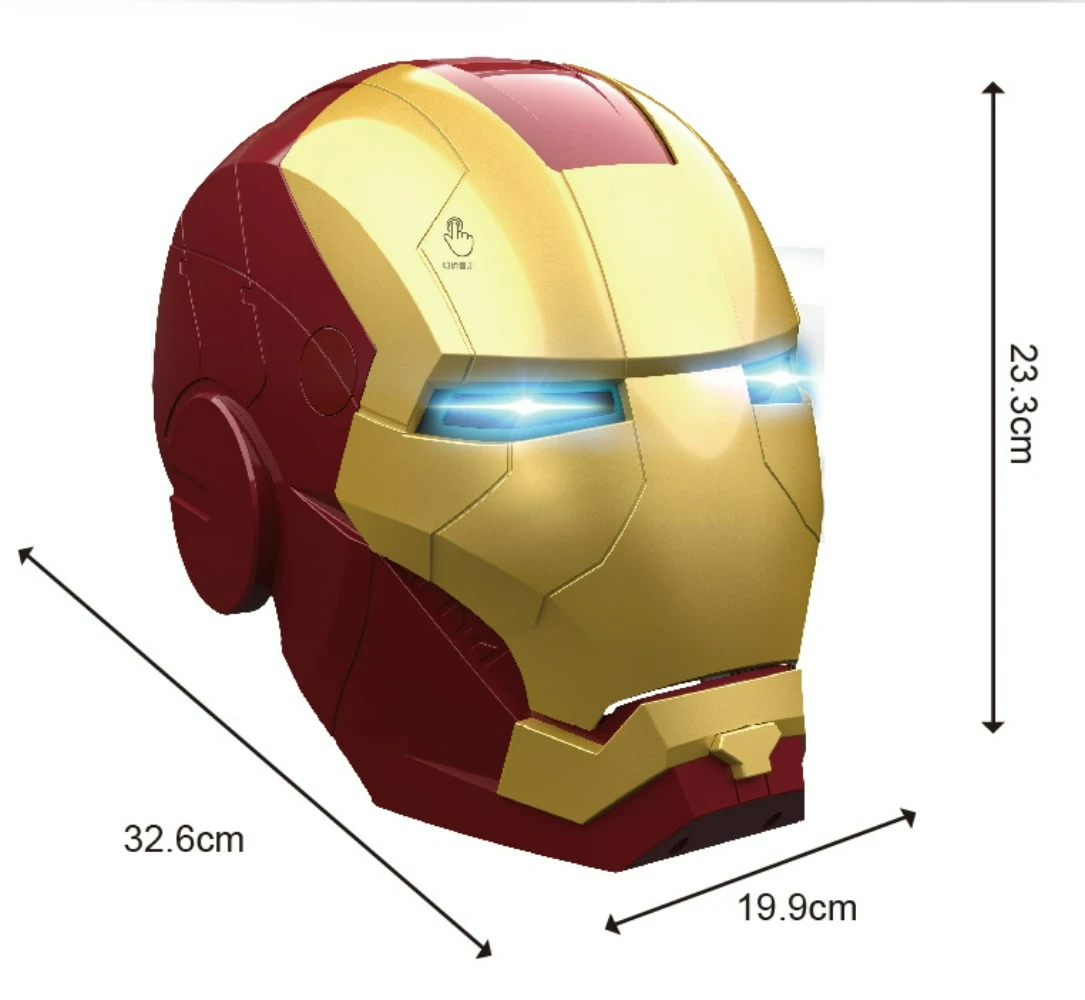 음성 제어 아이언맨 헬멧 사운드 효과 포함 MK5 자비스 발광 마스크 전기 마스크 코스프레 장난감 생일 크리스마스 선물