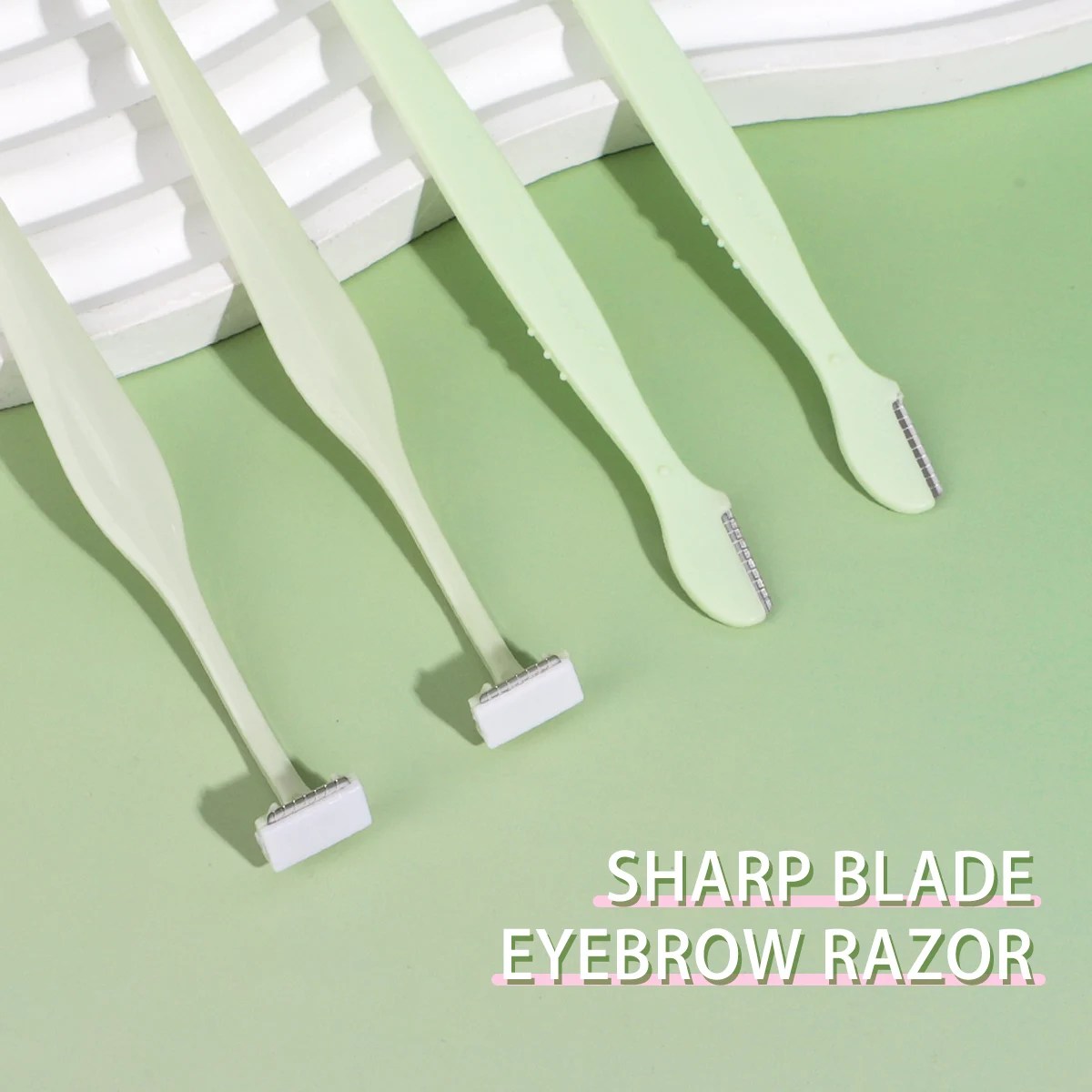 4pcs Eyebrow Trimmer Combination, Precise and Sharp Stainless Steel Blade with Protective Cover, Including Two Styles.