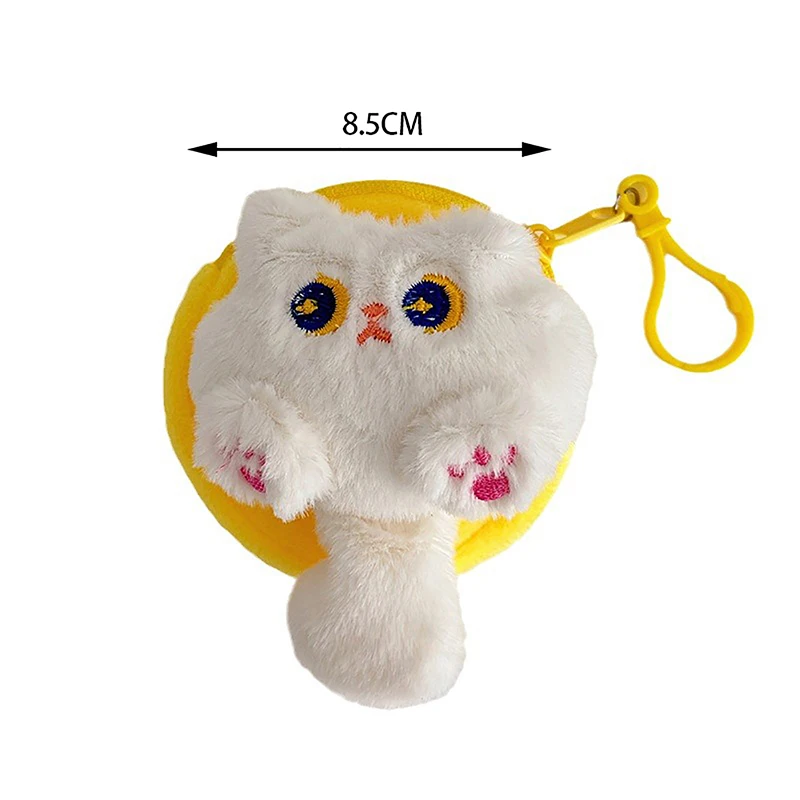 Tas penyimpanan koin boneka mainan mode cantik liontin boneka lembut berbulu tas Headphone portabel tas penyimpanan Mini kartun