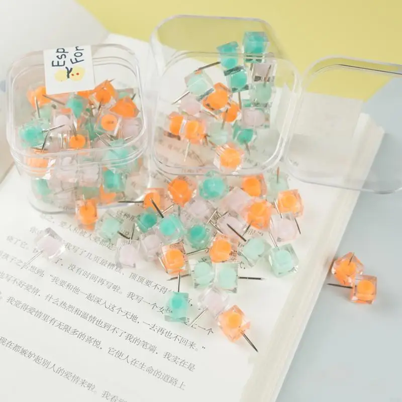 W89C Practical Push Pin Dengan Untuk Kasus Dekoratif Untuk Menggantung Foto Wall Map Poster 50