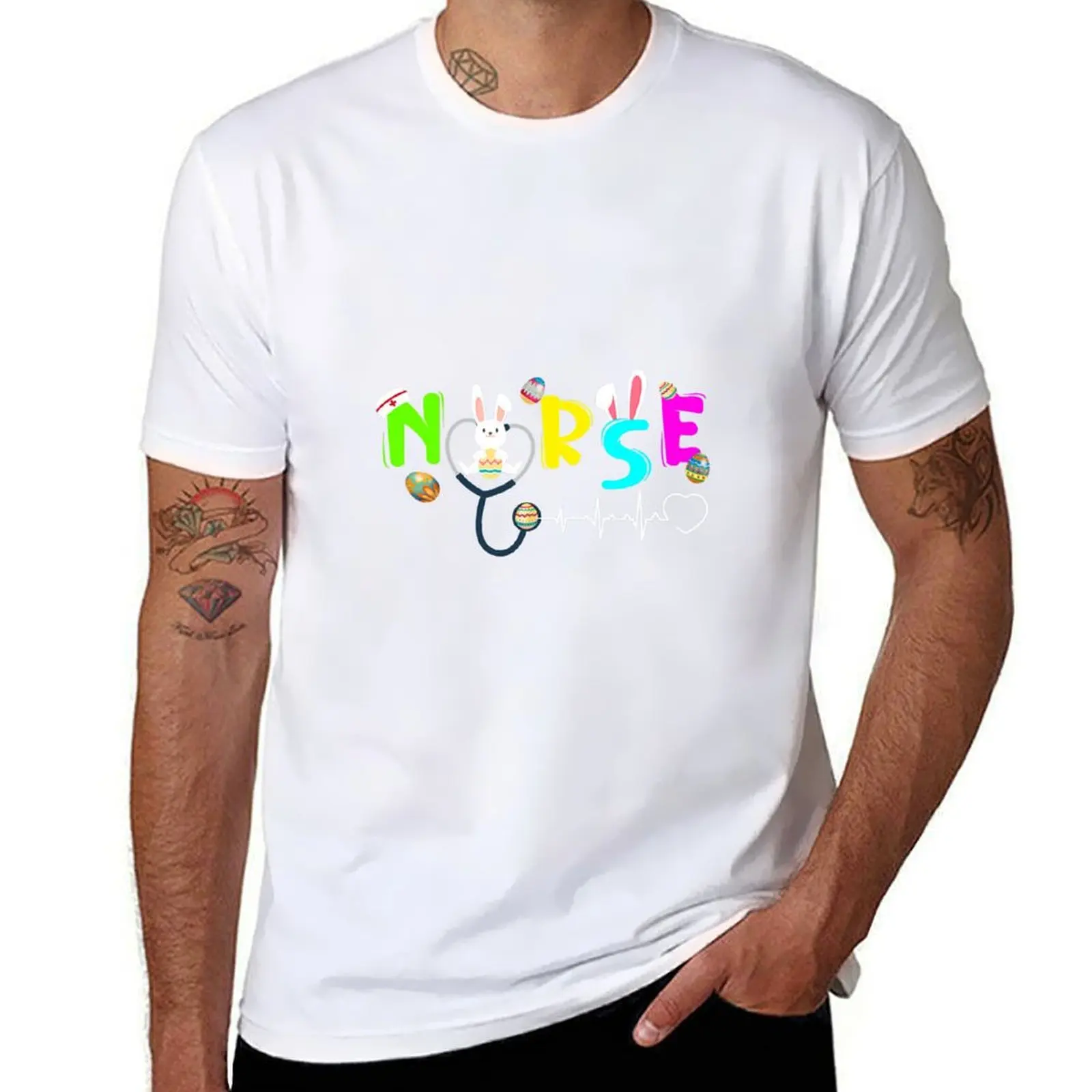 

Stethoscope Nurse Tail Easter Bunny T-Shirt man t shirts for men t shirt personalised T-Shirt