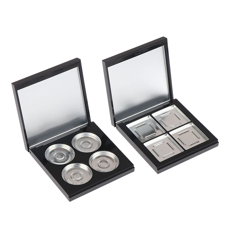 4 Grids Leere Magnetische Kosmetik Palette Halter Box Professionelle Lip Gloss Fall Mit Spiegel Pulver Rouge Box Für Lidschatten